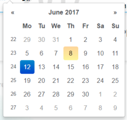 New datepicker with week numbers